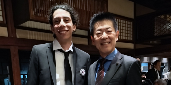 中原ひでふみ・セーレム市からのデリゲート(代表団メンバー)ネイサン・ウィリアムズさんと